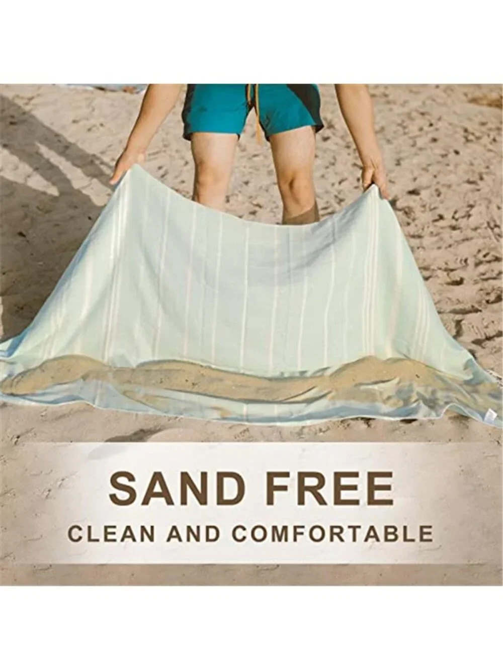 Oversized Turkish Beach Towel Sand Free Quick Dry Travel XL Aqua 72x36